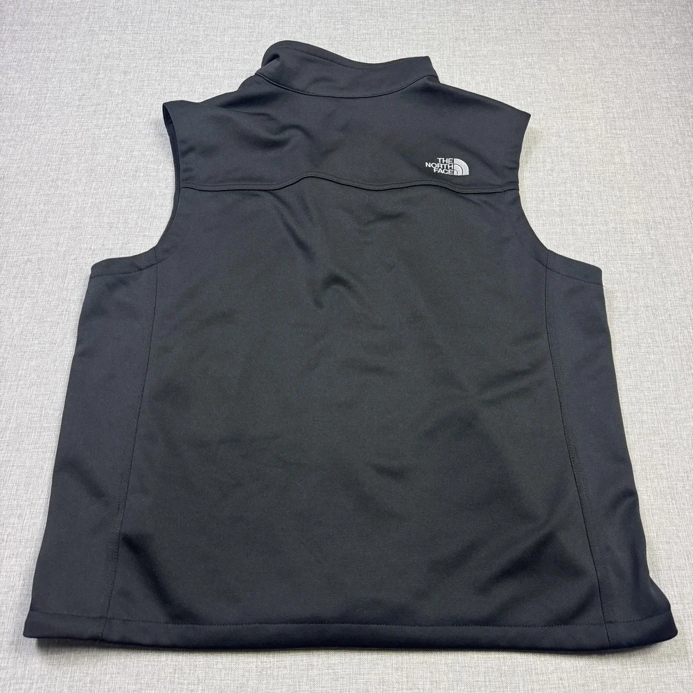 The North Face Windbreaker Vest Mens XL Black Full Zip Softshell Lined Pockets